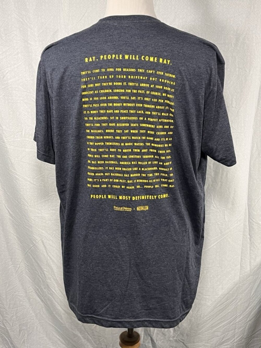 Baseballism Men's T-shirt 3XL Grey Field of Dreams Short Sleeve Crew Neck - Picture 3 of 6